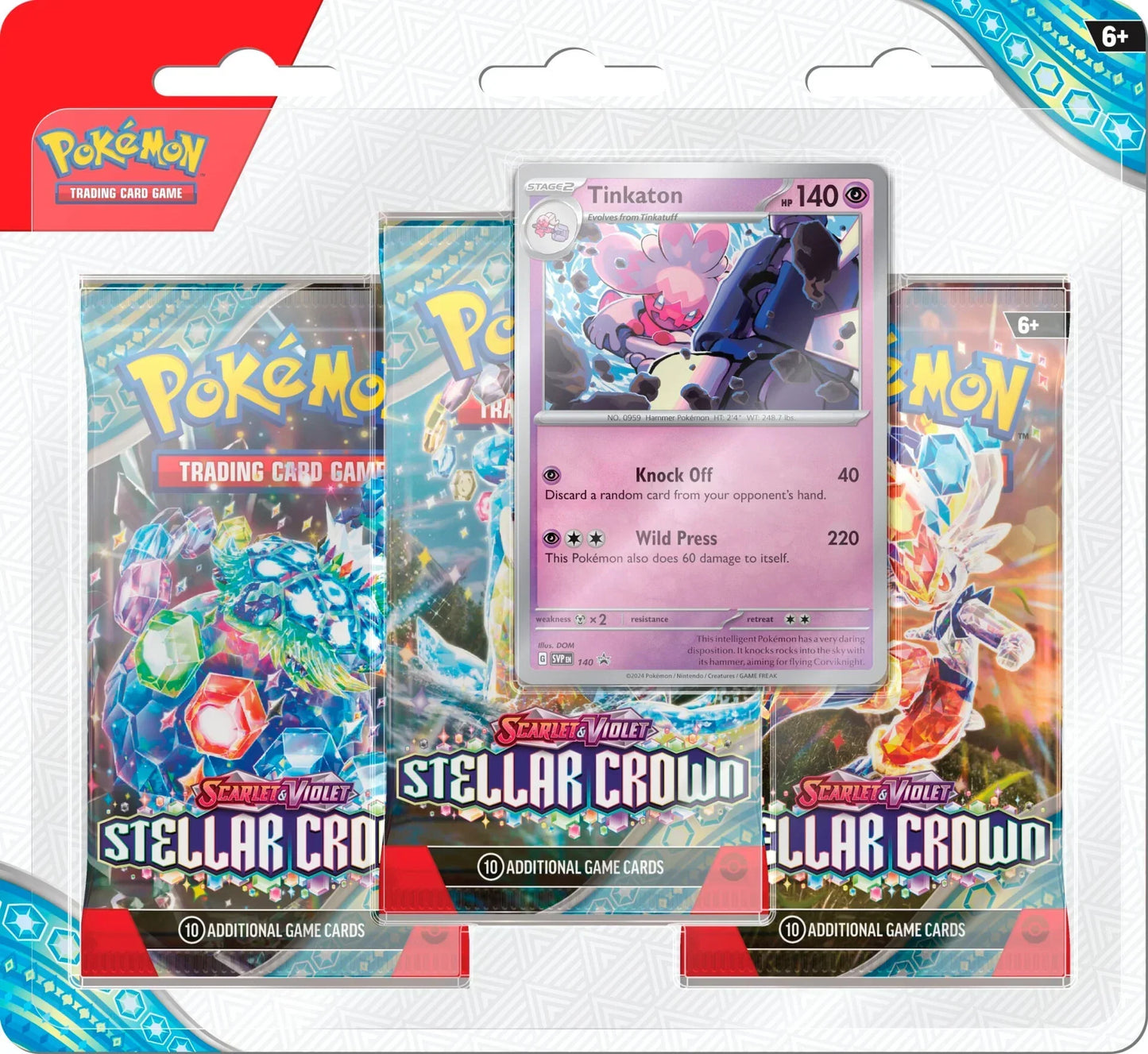 Pokemon TCG - Scarlet & Violet - Stellar Crown - 3 Pack Blister - Tinkaton