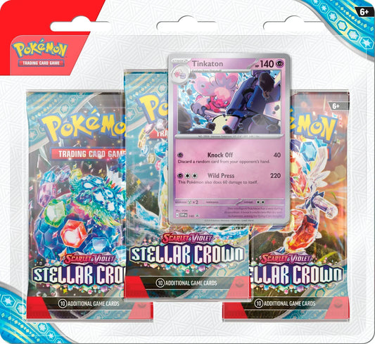 Pokemon TCG - Scarlet & Violet - Stellar Crown - 3 Pack Blister - Tinkaton