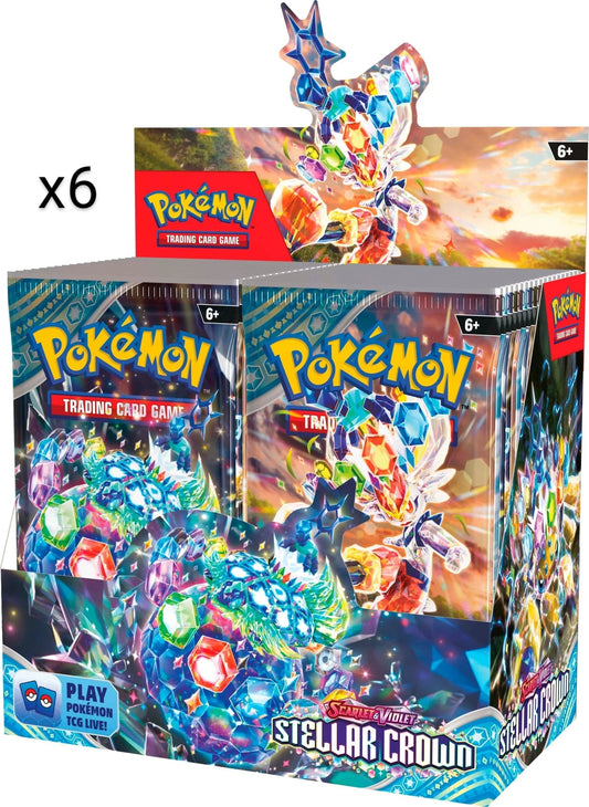 Pokemon TCG - Scarlet & Violet - Stellar Crown - Sealed Case of 6 Booster Boxes